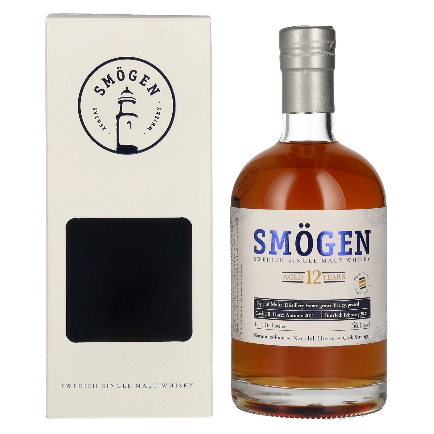 e6ca58bf83d7d1d4f7635c148c0016d98df62514f86eec7b9b6b009ae0062c88.jpg SMÖGEN 12 Years Old Distillery Estate Barley Swedish Single Malt Whisky 56,6% Vol. 0,5l in gift box - Image 1
