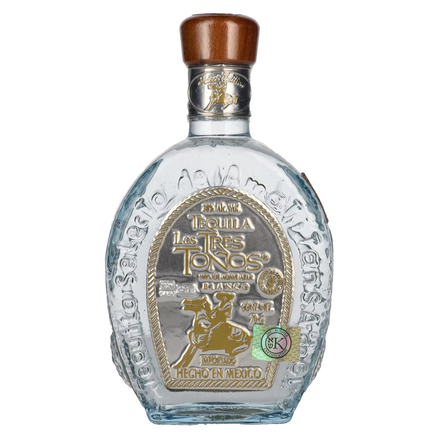 e82d9fe7fdea8c2c6fe6fc821b19fe5561cdfd630f3a7fccf3ccec1c686e9b16.jpg Los Tres Tonos BLANCO Tequila 38% Vol. 0,7l - Image 1