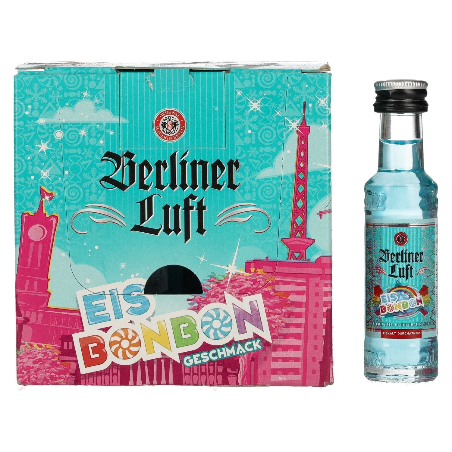 edaafcb48a0d621ee6b29901793e1a9970a738089c309f340cca5b829d99ca93.jpg Berliner Luft EISBONBON The Fresh Peppermint Liqueur 18% Vol. 24x0,02l - Image 1