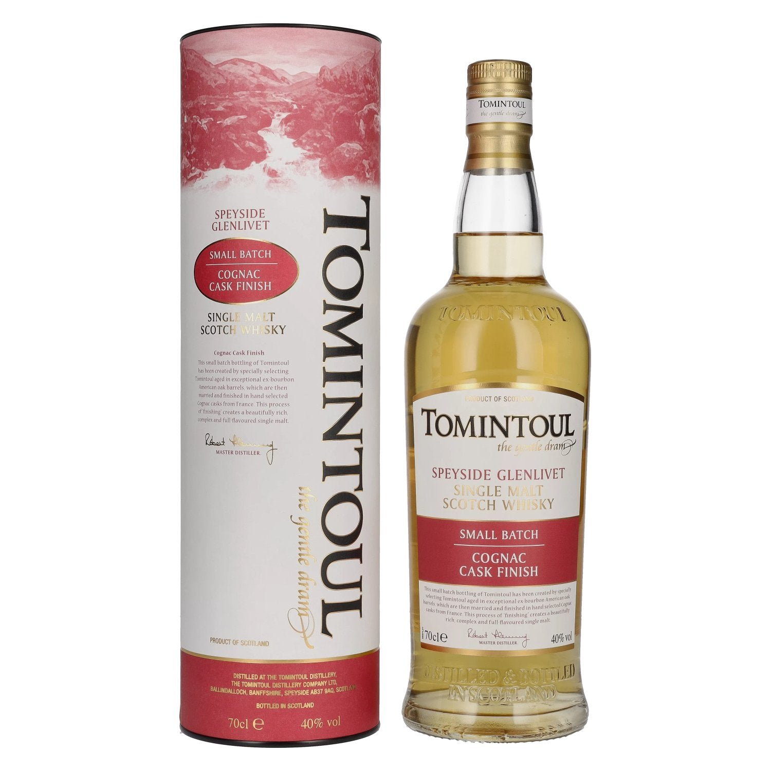 edbeb3d7ab0bfbbf9904fcb0c86eda89d6f401c8641cf7a506b22fd912b81ece.jpg Tomintoul Small Batch Cognac Cask Finish 40% Vol. 0,7l in gift box - Image 1