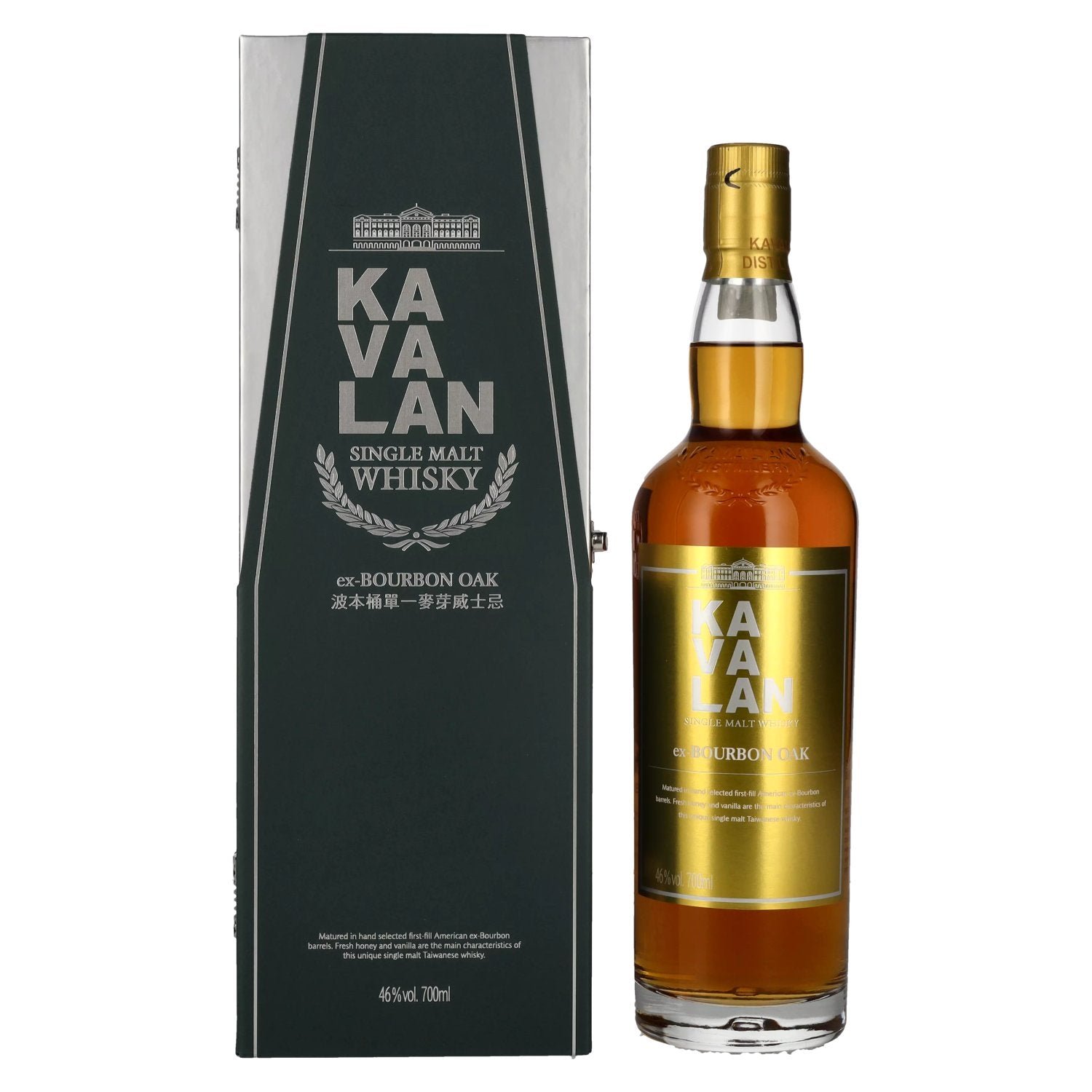 f0a5307e09e986d8fbd45f9dff37ed637ba4a03e5b65c11943a172e7a615f933.jpg Kavalan EX-BOURBON OAK CASK Single Malt Whisky 46% Vol. 0,7l in gift box - Image 1