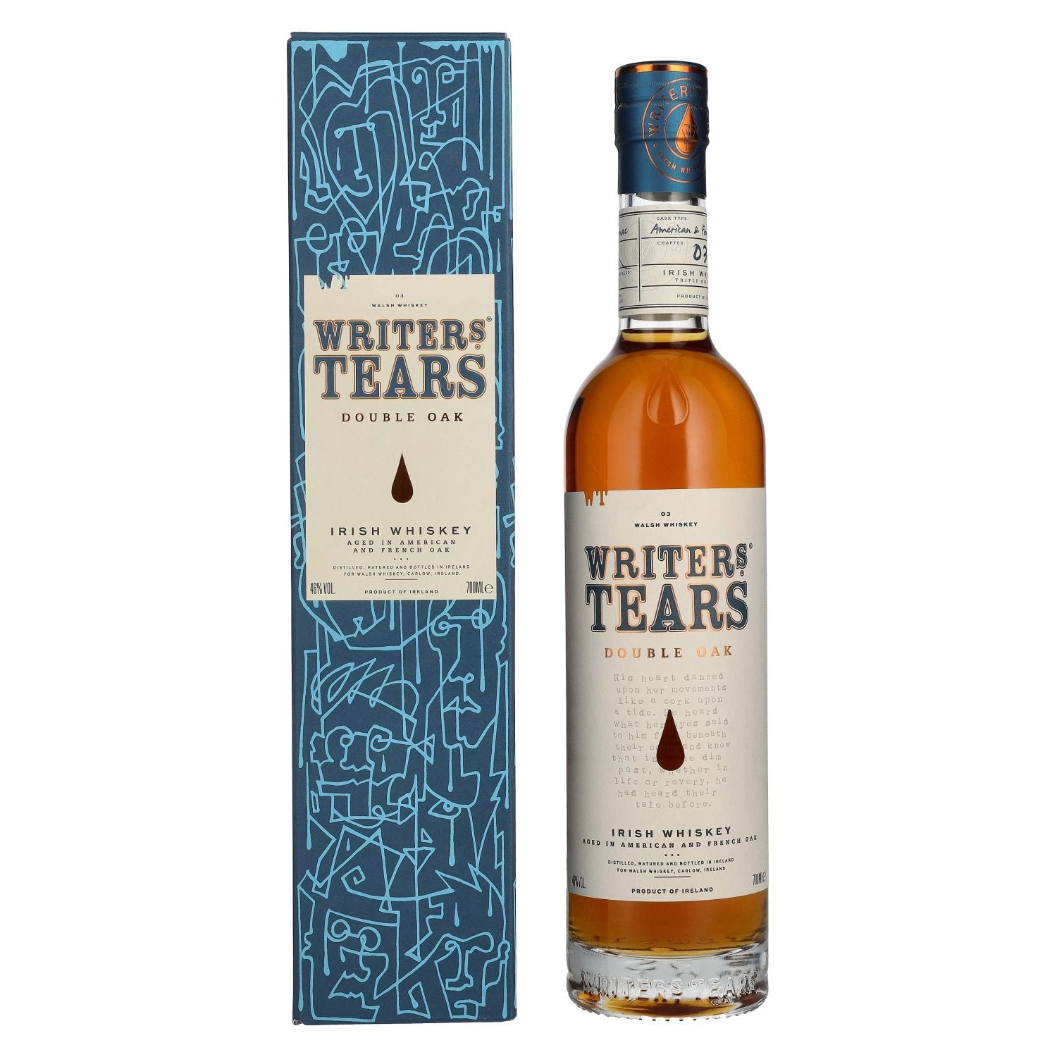 f1f79b47da530633a2aab69596a4ee976335072c9d71cd165ef4388327bf9a08.jpg Writer's Tears DOUBLE OAK Irish Whiskey 46% Vol. 0,7l in gift box - Image 1
