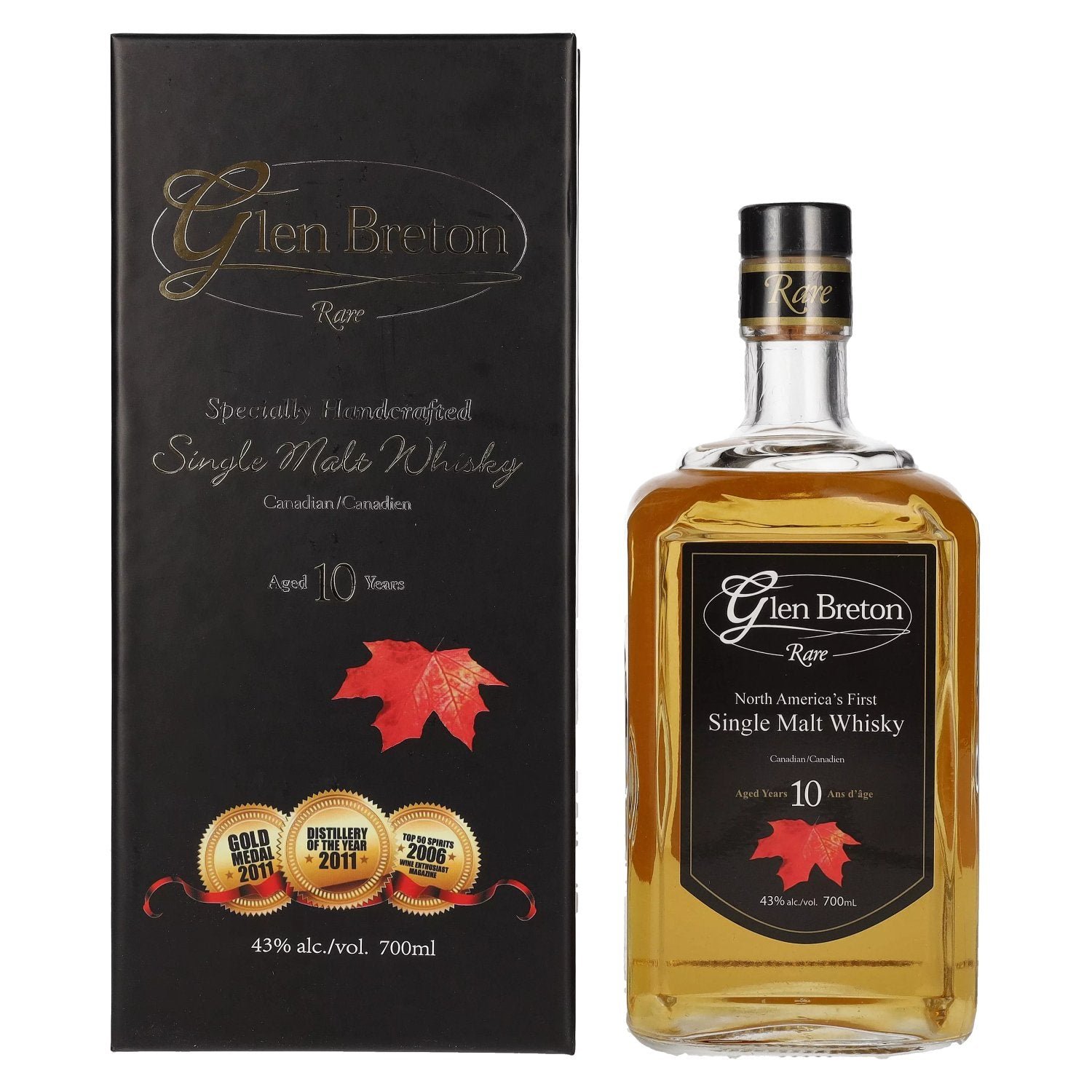 f664b1aa7724e143b2bc811b5daad06060f0af2adc5ca3ad562e56cc5ac28fdc.jpg Glen Breton Rare 10 Years Old Canada's First Single Malt Whisky 43% Vol. 0,7l in gift box - Image 1