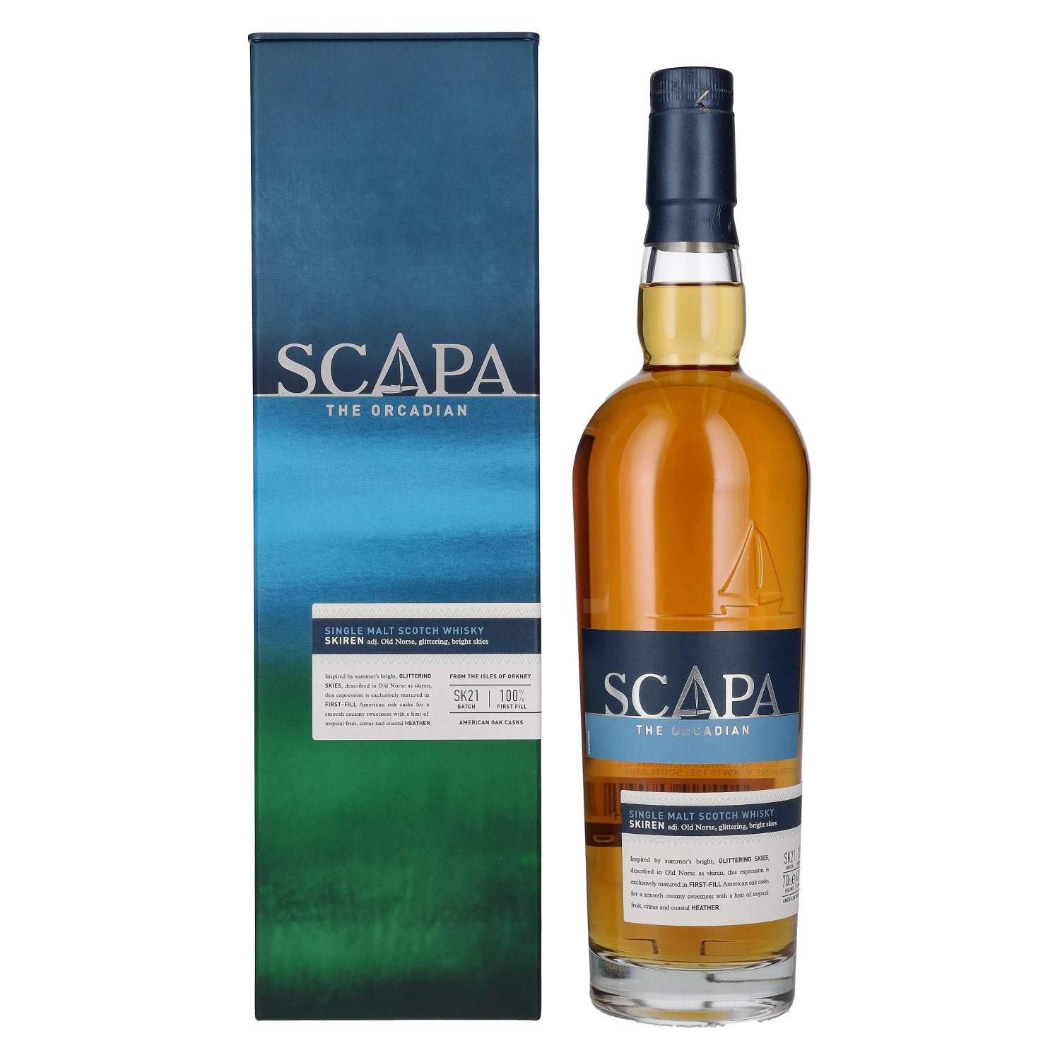 f6b714ba5e5c02ef73f97c7baf298618178ffe56a4381e659154d023cc880487.jpg Scapa The Orcadian Skiren 40% Vol. 0,7l in gift box - Image 1