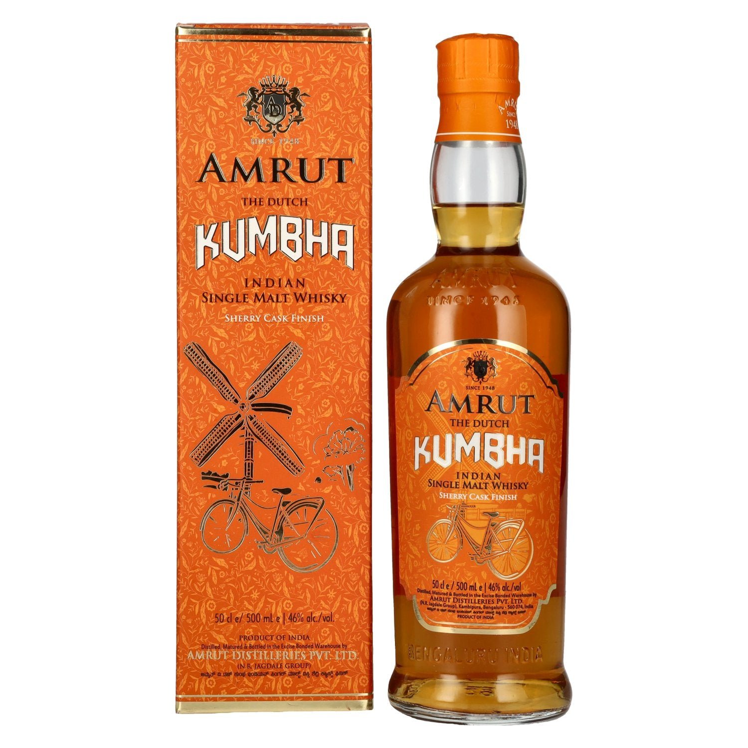 fa69dd86d9812e1c0ed7afc187be53d9d284db8fa8e19a5a4e700478c0911dc9.jpg Amrut THE DUTCH KUMBHA Single Malt Whisky Sherry Cask Finish 46% ABV 0.5l in a gift box - Image 1