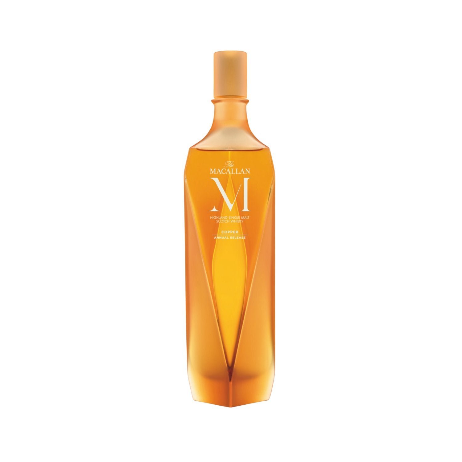 fbb955fbd54a48891066fb4f293a891add2486b5ee943b0114756d1ed9916fc6.jpg The Macallan M Decanter Copper Annual Release 2024 42% Vol. 0,7l in gift box - Image 1