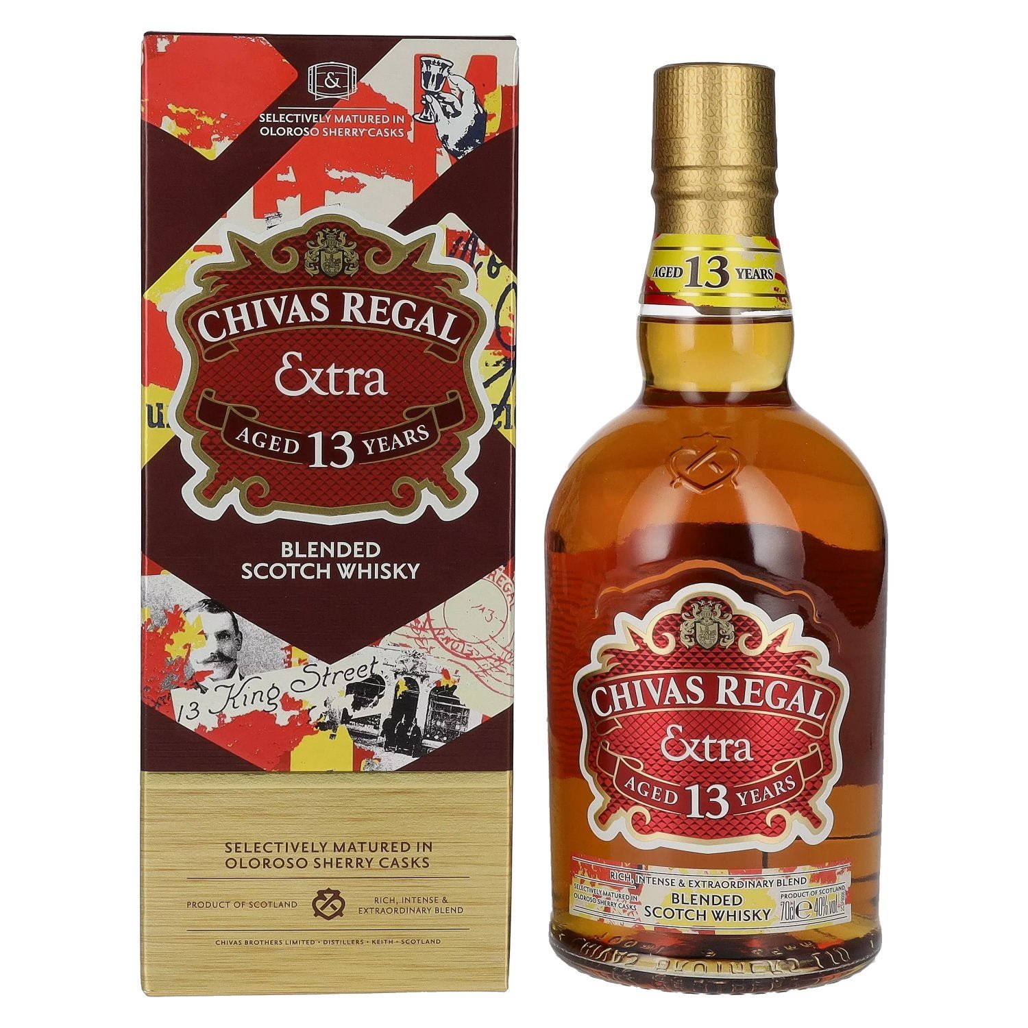 fc0ff4ea097ac0fa08e97f39c6cb4b013ce9f1f9030e584f660105390eb5ada6.jpg Chivas Regal EXTRA 13 Years Old OLOROSO SHERRY CASKS Finish 40% Vol. 0,7l in gift box - Image 1