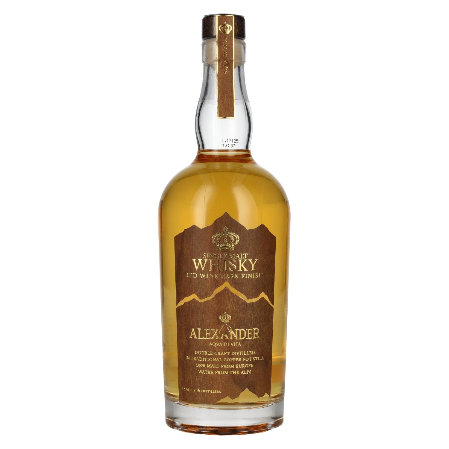 fc5abe9476e7cf789e051d041d20dc2f187ed873990e11d427648f404d645806.jpg Bottega ALEXANDER Aqva Di Vita Red Wine Cask Finish Single Malt Whisky 40% ABV 0.7l - Image 1